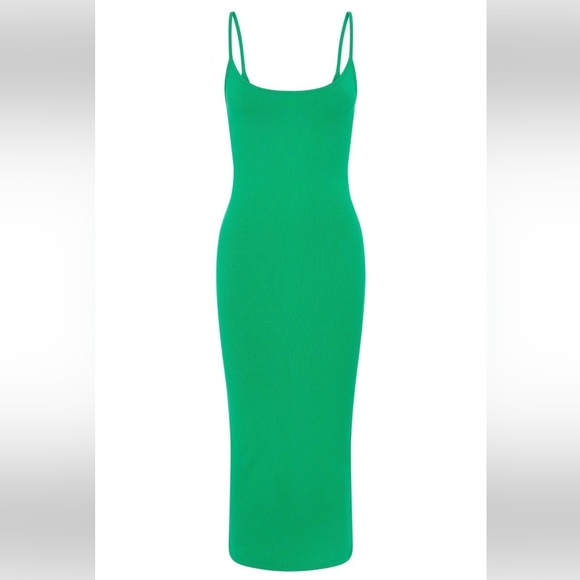 MESHKI Cami Midi Dress | Alexis | Ribbed Green Cami - Picture 2 of 7